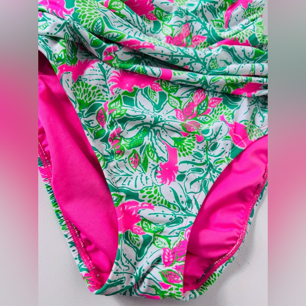 Lilly Pulitzer Flamenco One Piece Botanical Green Just Wing It Swimsuit Women 0 - Picture 5 of 9